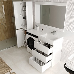 Style Line Мебель для ванной Даллас 120 Люкс R 3 ящ., белая – фотография-4